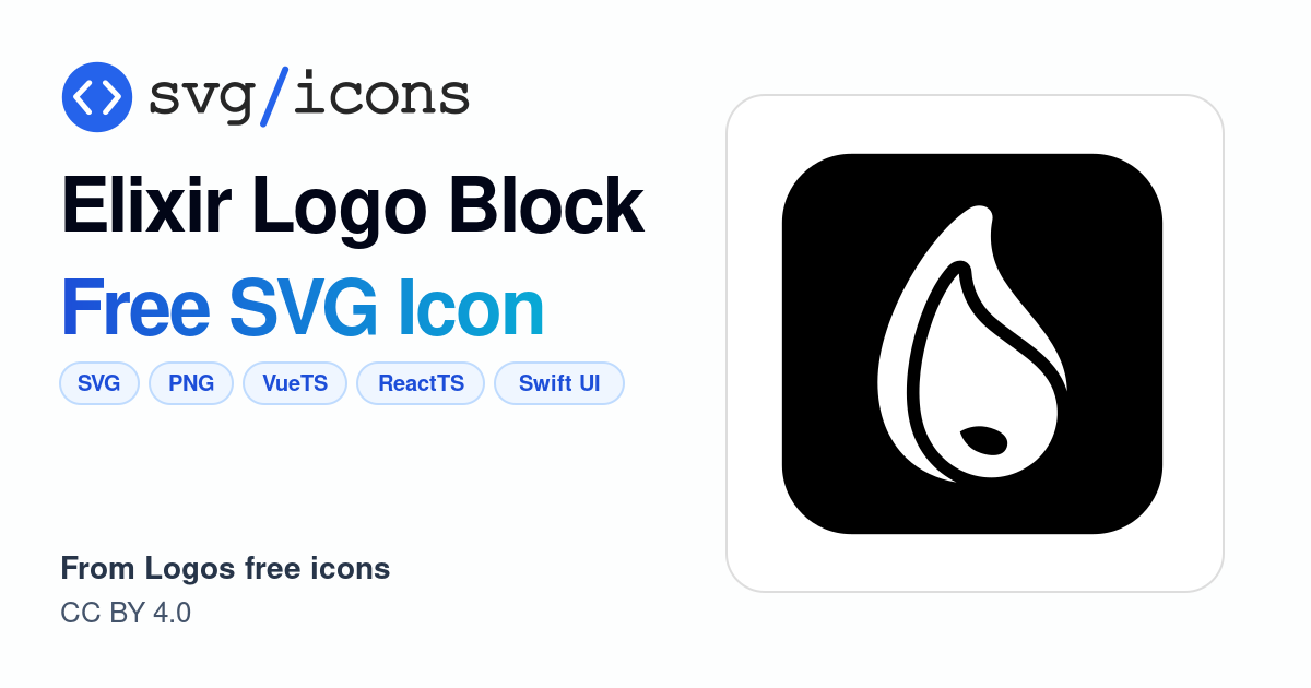 Elixir-logo-block SVG Icon - Free Elixir-logo-block PNG & SVG Download