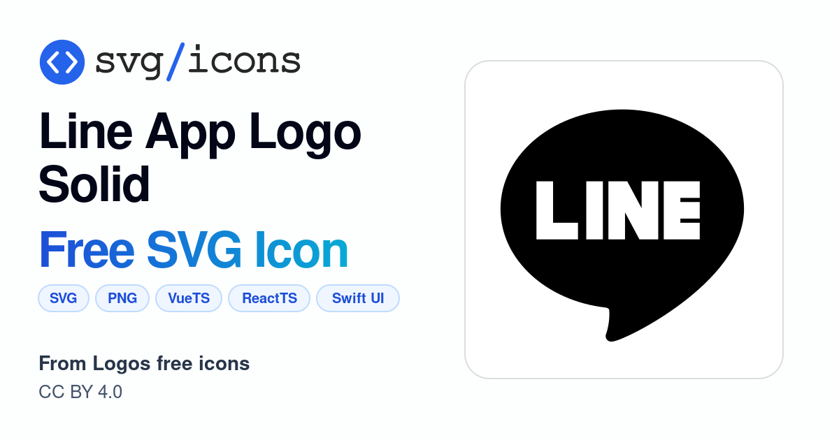 Line-app-logo-solid SVG Icon - Free Line-app-logo-solid PNG & SVG Download