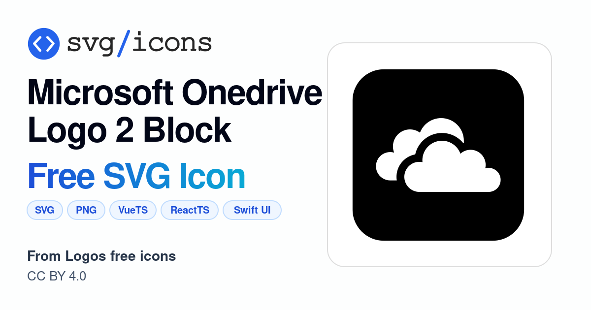 Microsoft-onedrive-logo-2-block SVG Icon - Free Microsoft-onedrive-logo ...