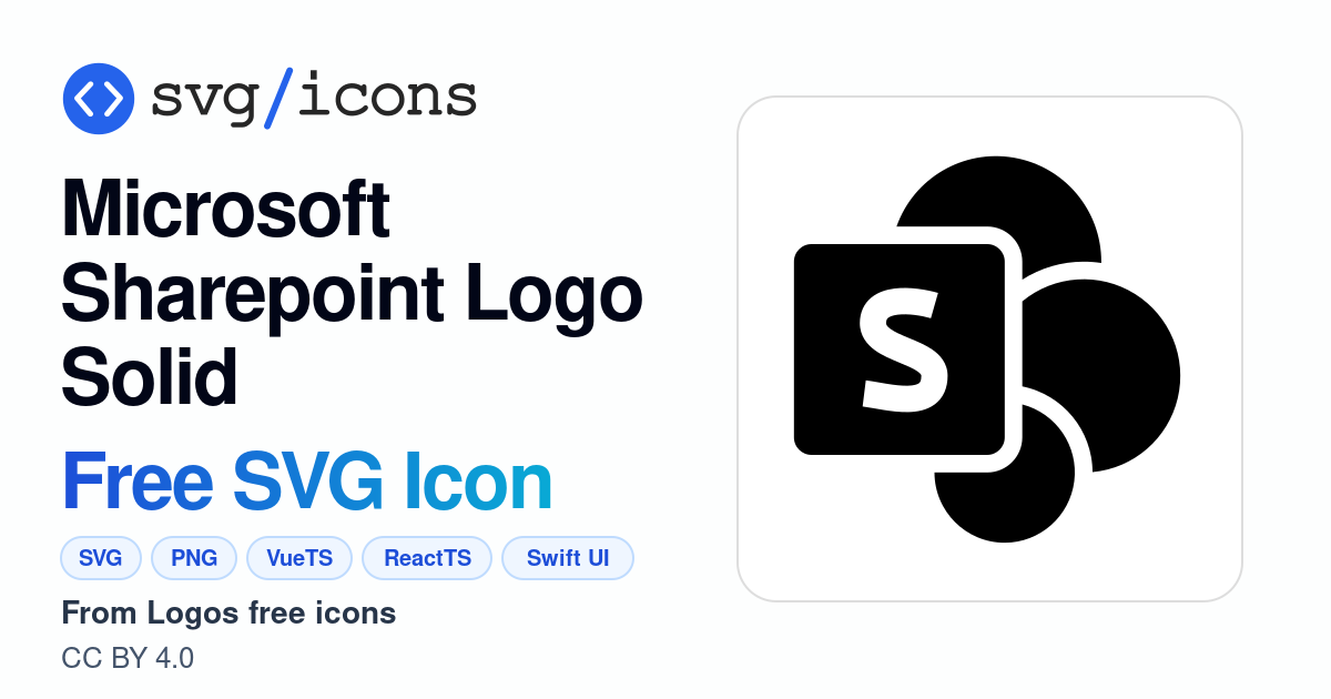 Microsoft-sharepoint-logo-solid SVG Icon - Free Microsoft-sharepoint ...