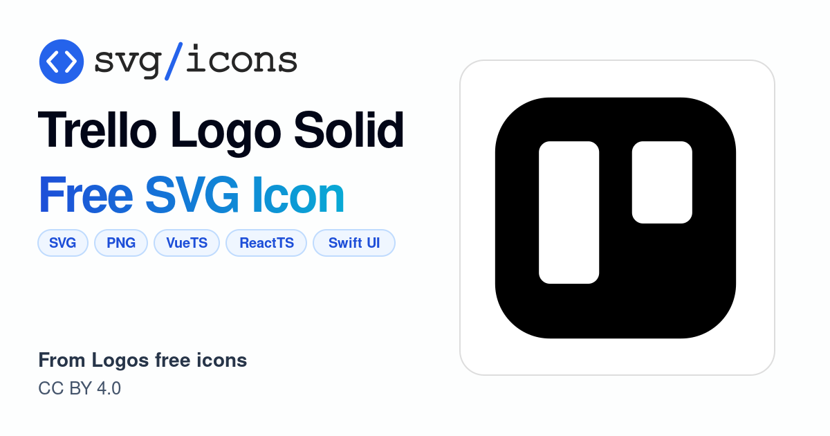 Trello-logo-solid SVG Icon - Free Trello-logo-solid PNG & SVG Download