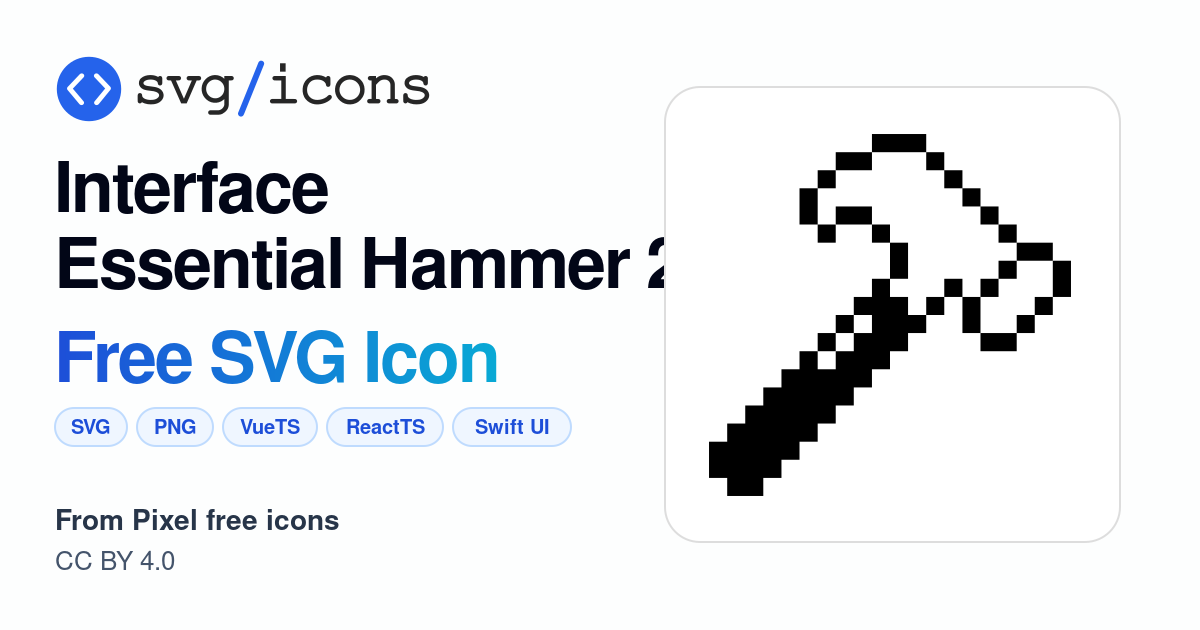 Interface-essential-hammer-2 SVG Icon - Free Interface-essential-hammer ...