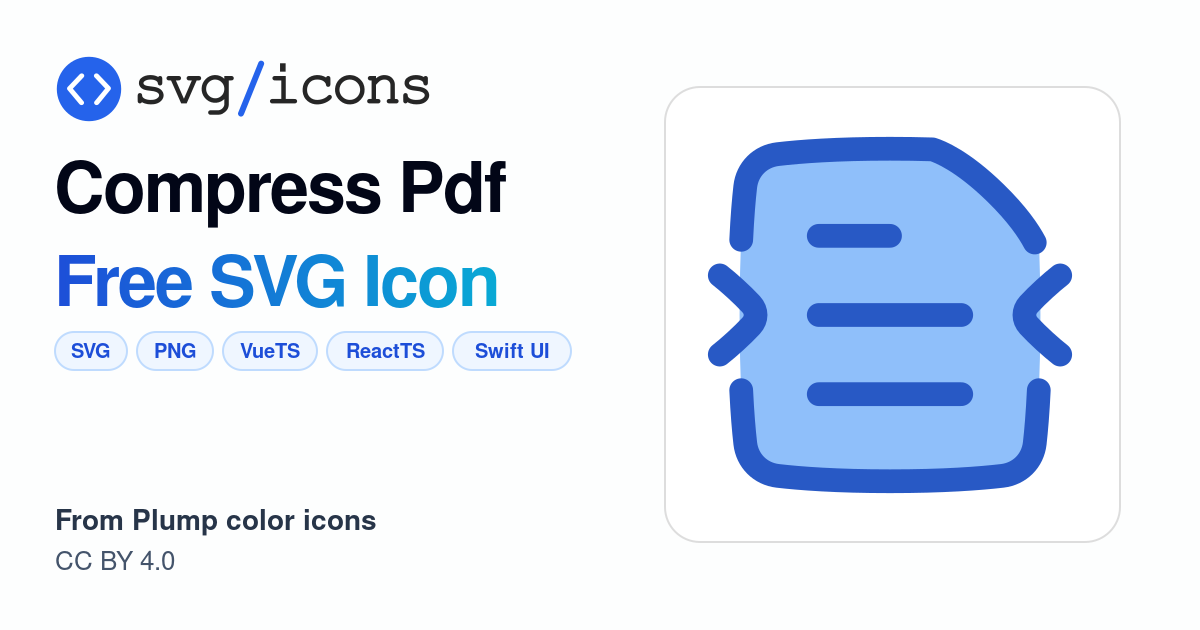 Compress-pdf SVG Icon - Free Compress-pdf PNG & SVG Download