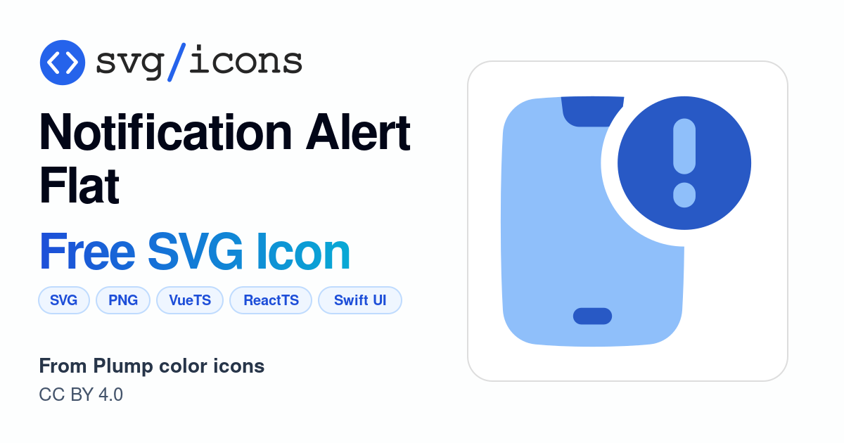 Notification-alert-flat SVG Icon - Free Notification-alert-flat PNG ...