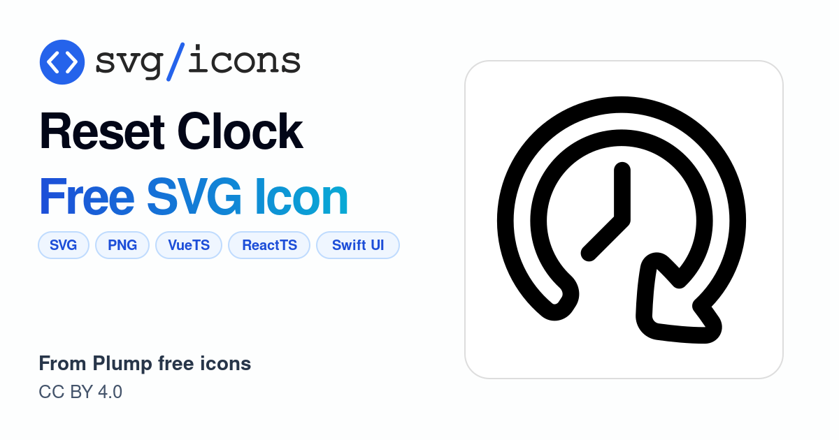 Reset-clock SVG Icon - Free Reset-clock PNG & SVG Download