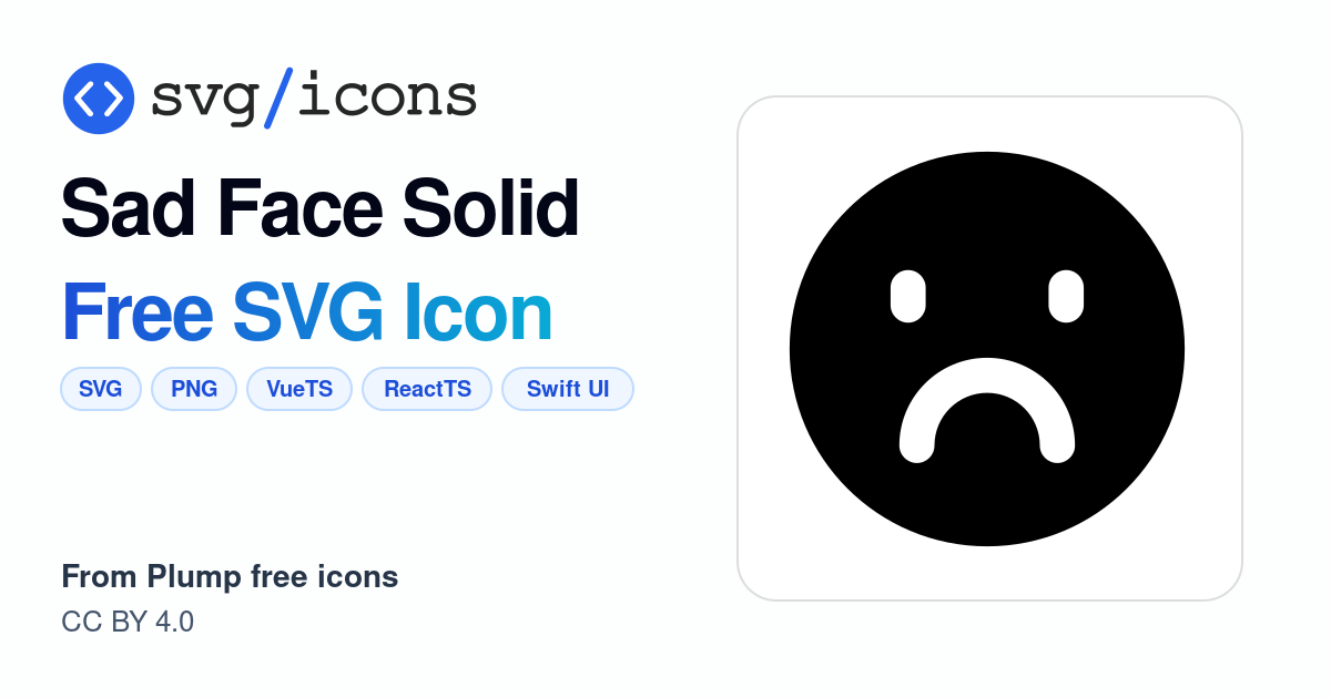 Sad-face-solid SVG Icon - Free Sad-face-solid PNG & SVG Download