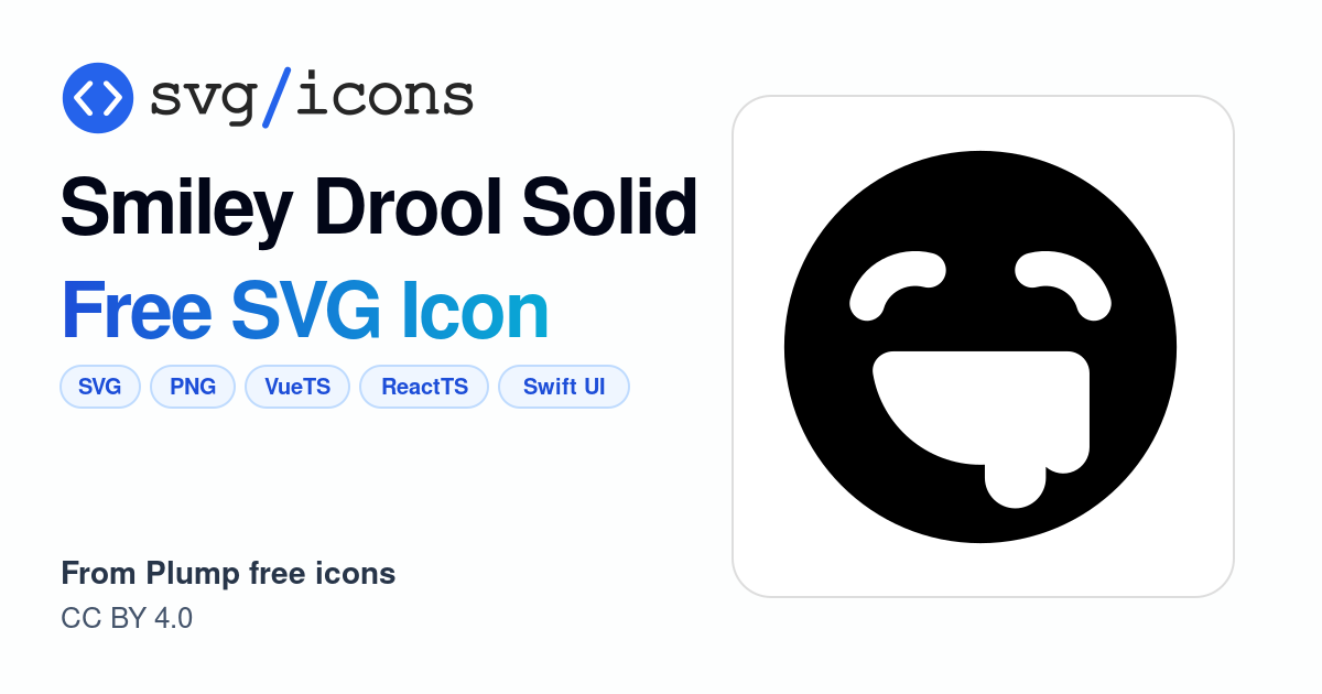 Smiley-drool-solid SVG Icon - Free Smiley-drool-solid PNG & SVG Download