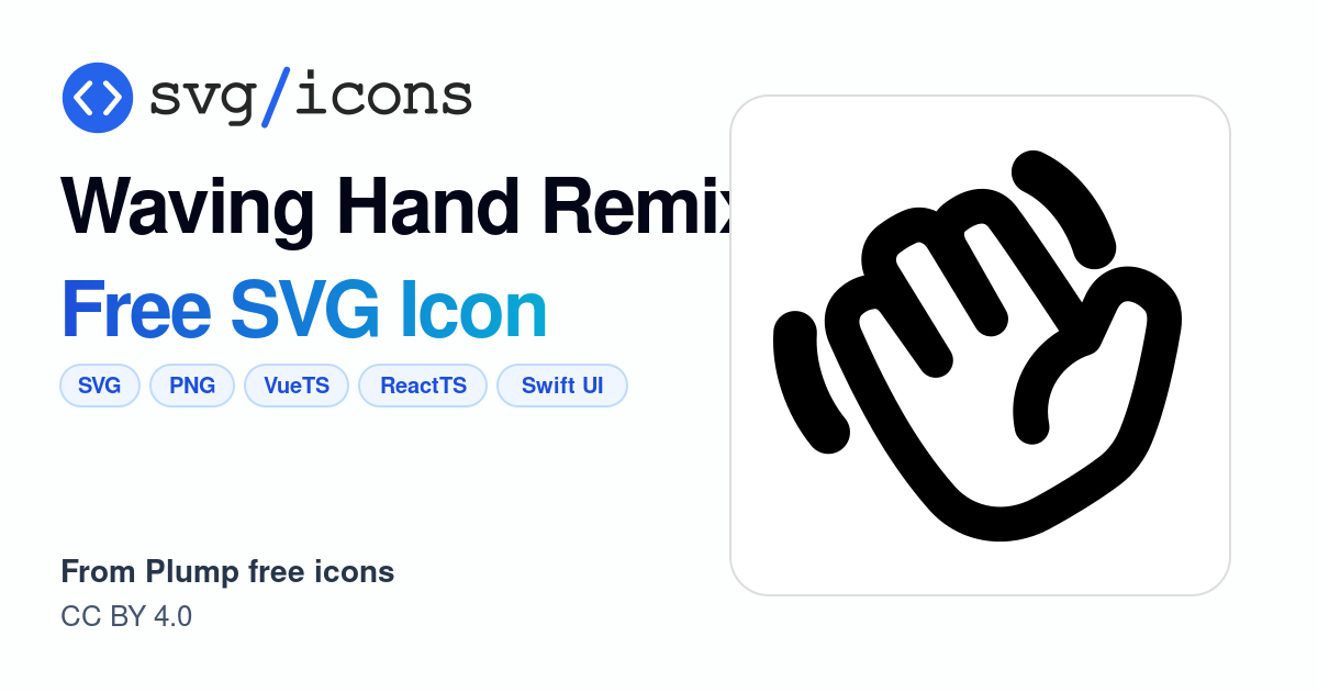 Waving-hand-remix SVG Icon - Free Waving-hand-remix PNG & SVG Download