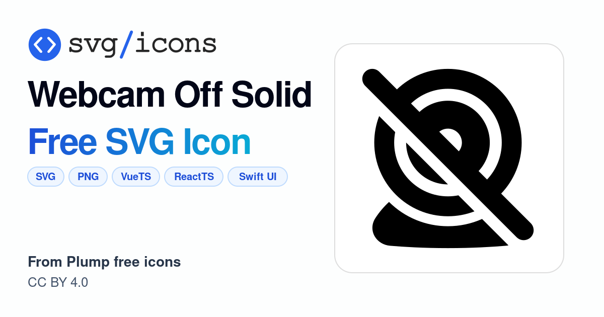 Webcam-off-solid SVG Icon - Free Webcam-off-solid PNG & SVG Download