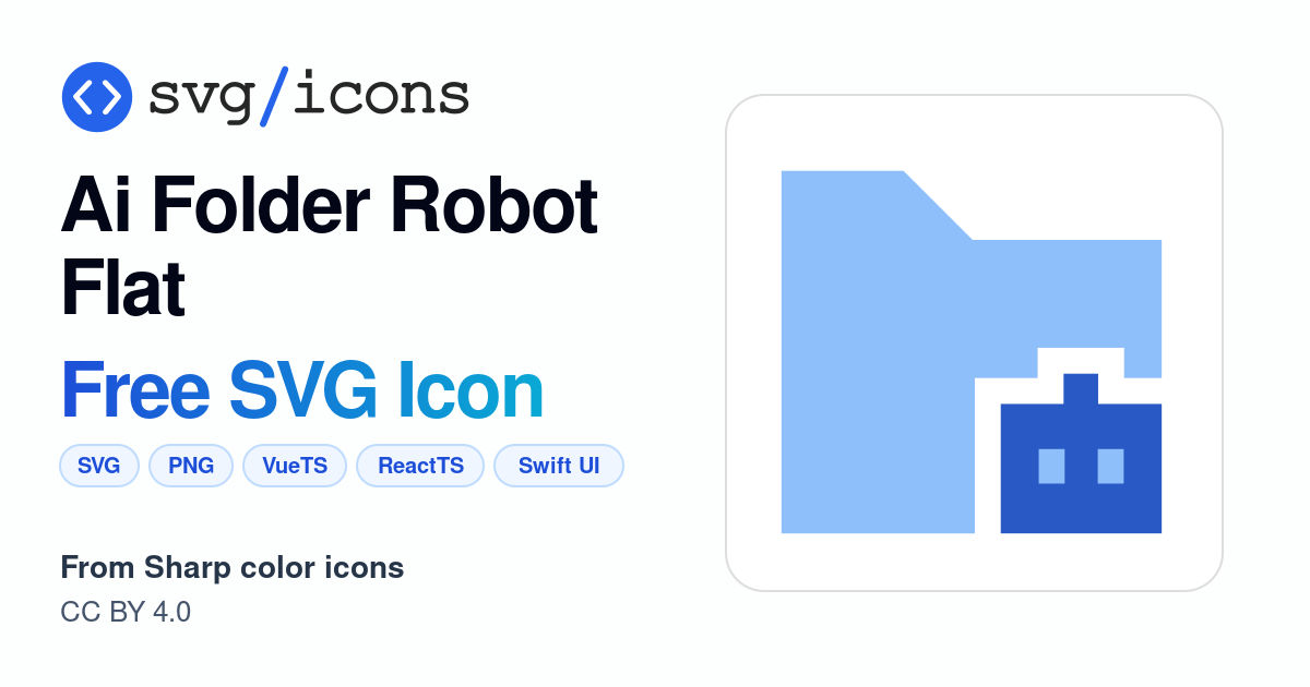 Ai-folder-robot-flat SVG Icon - Free Ai-folder-robot-flat PNG & SVG ...