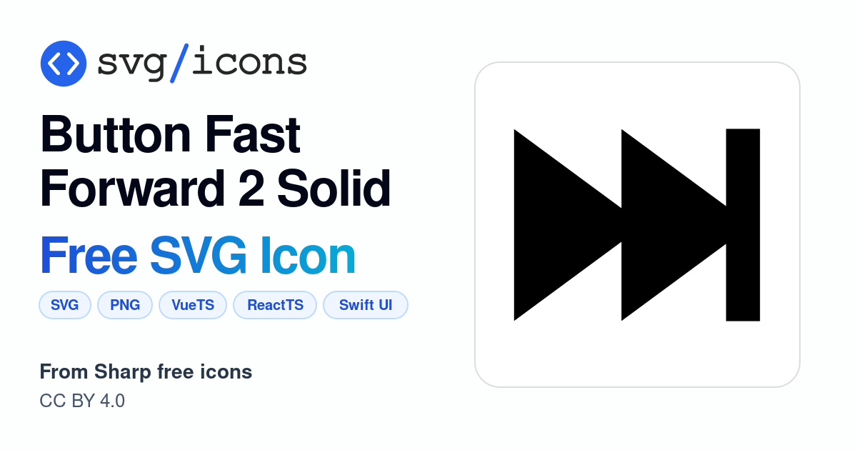 Button-fast-forward-2-solid SVG Icon - Free Button-fast-forward-2-solid ...