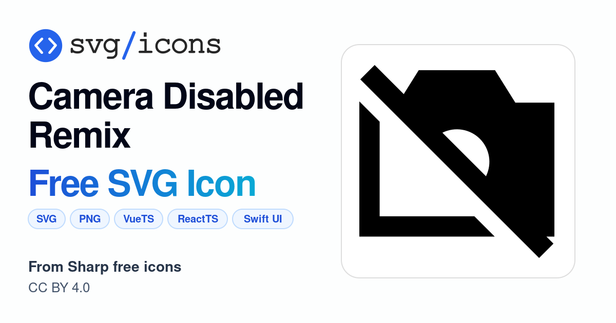 Camera-disabled-remix SVG Icon - Free Camera-disabled-remix PNG & SVG ...