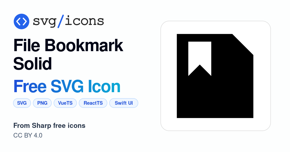 File-bookmark-solid SVG Icon - Free File-bookmark-solid PNG & SVG Download