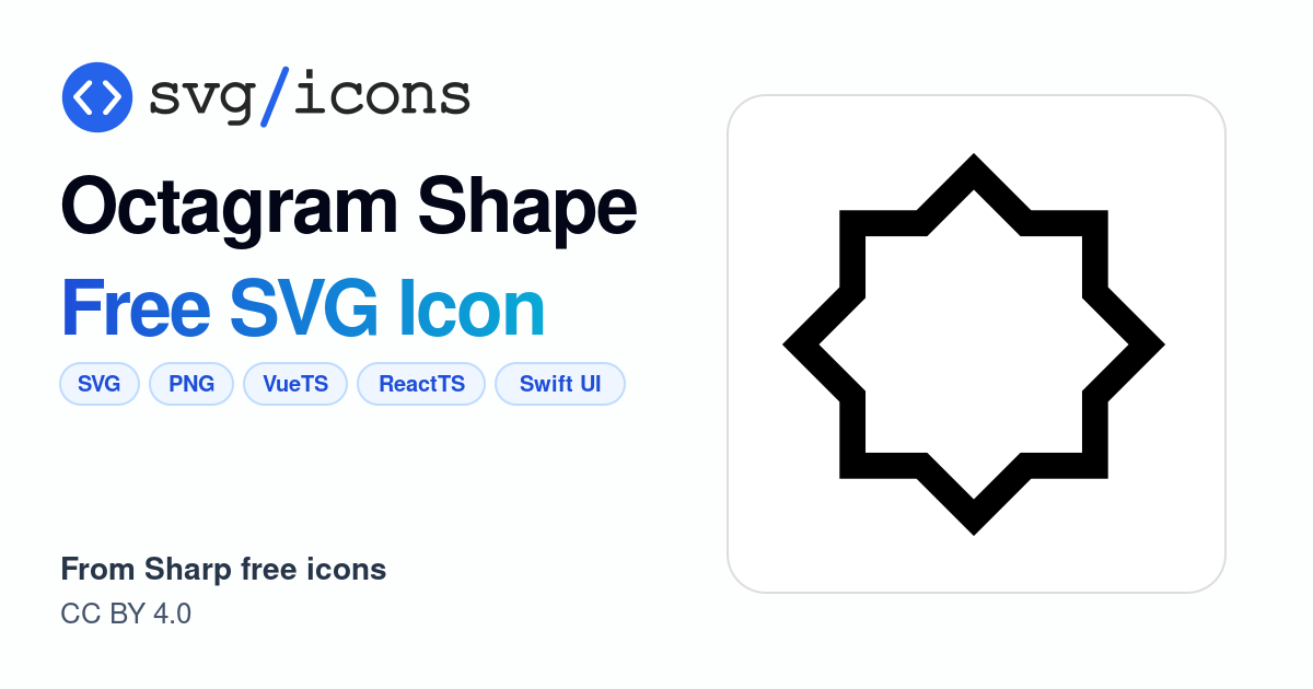 Octagram-shape SVG Icon - Free Octagram-shape PNG & SVG Download