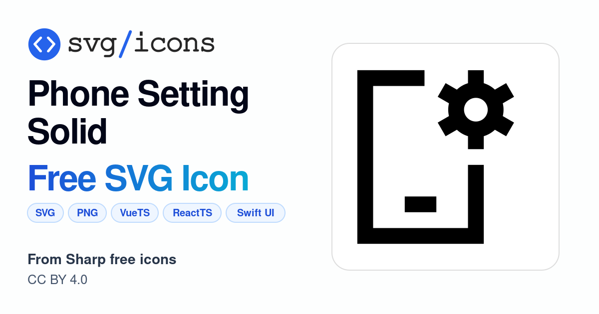 Phone-setting-solid SVG Icon - Free Phone-setting-solid PNG & SVG Download