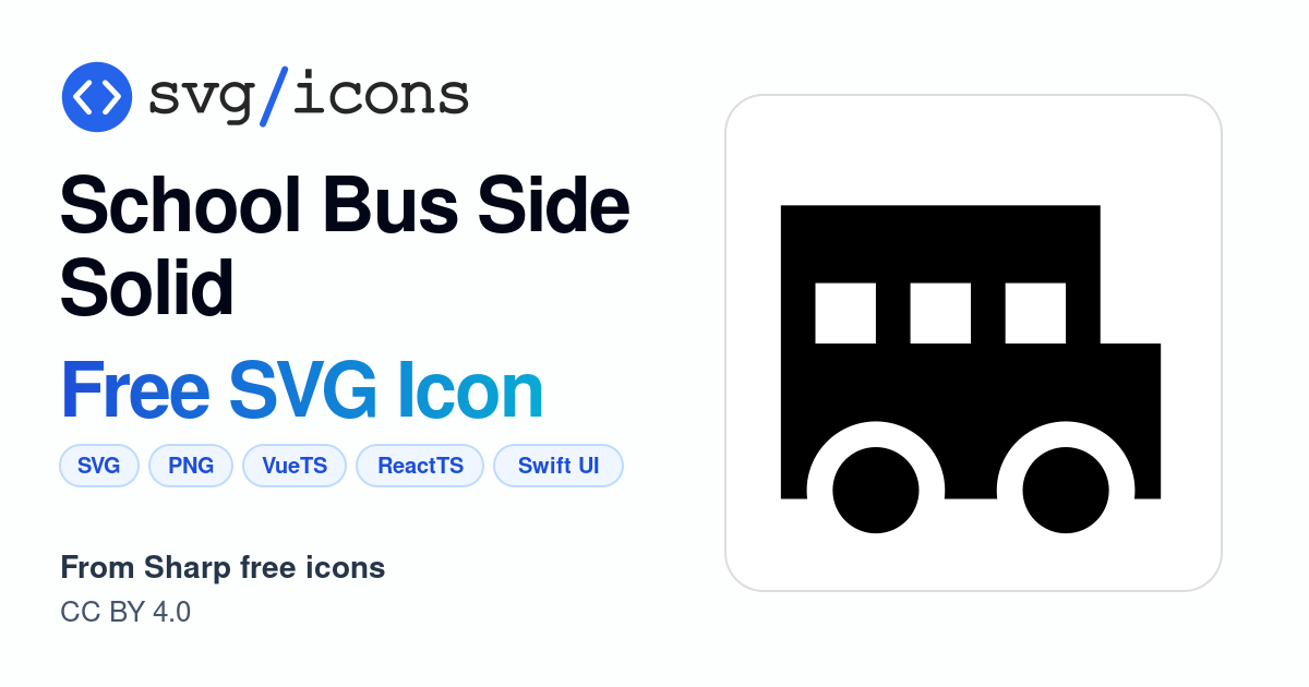 School-bus-side-solid SVG Icon - Free School-bus-side-solid PNG & SVG ...