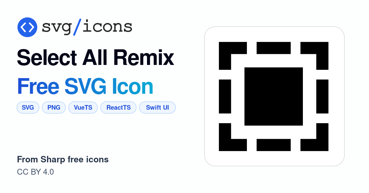 Select-all-remix SVG Icon - Free Select-all-remix PNG & SVG Download
