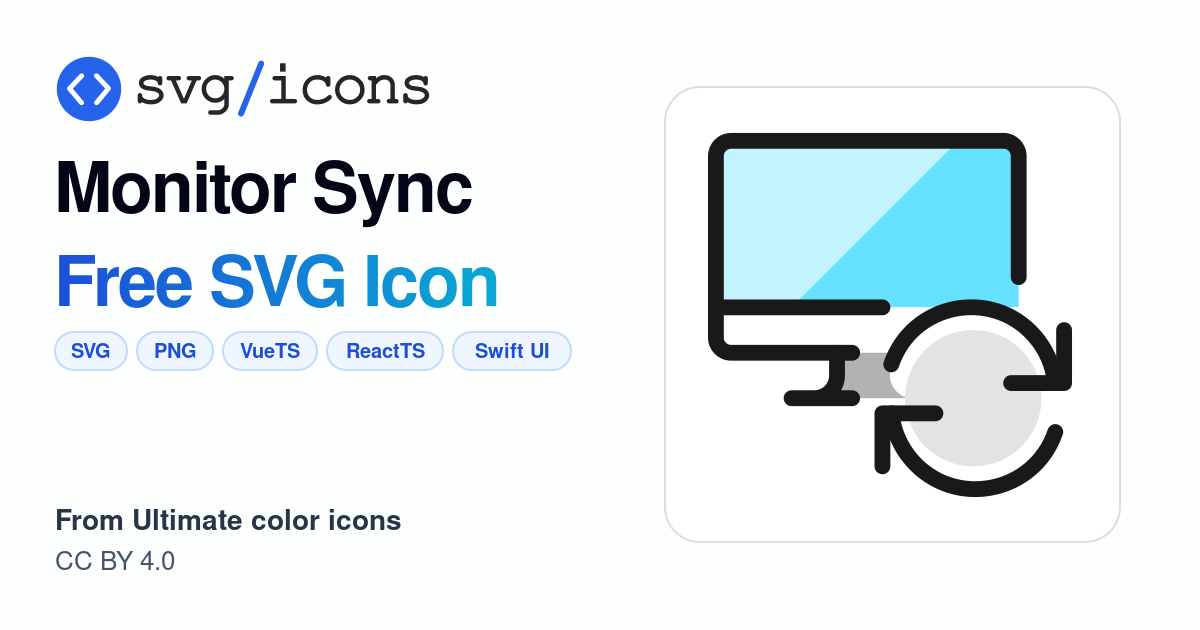 Monitor-sync SVG Icon - Free Monitor-sync PNG & SVG Download