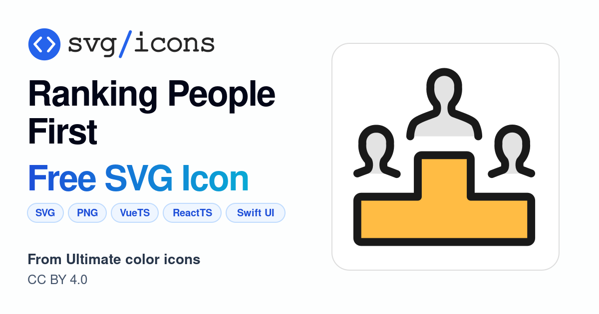 Ranking-people-first SVG Icon - Free Ranking-people-first PNG & SVG ...
