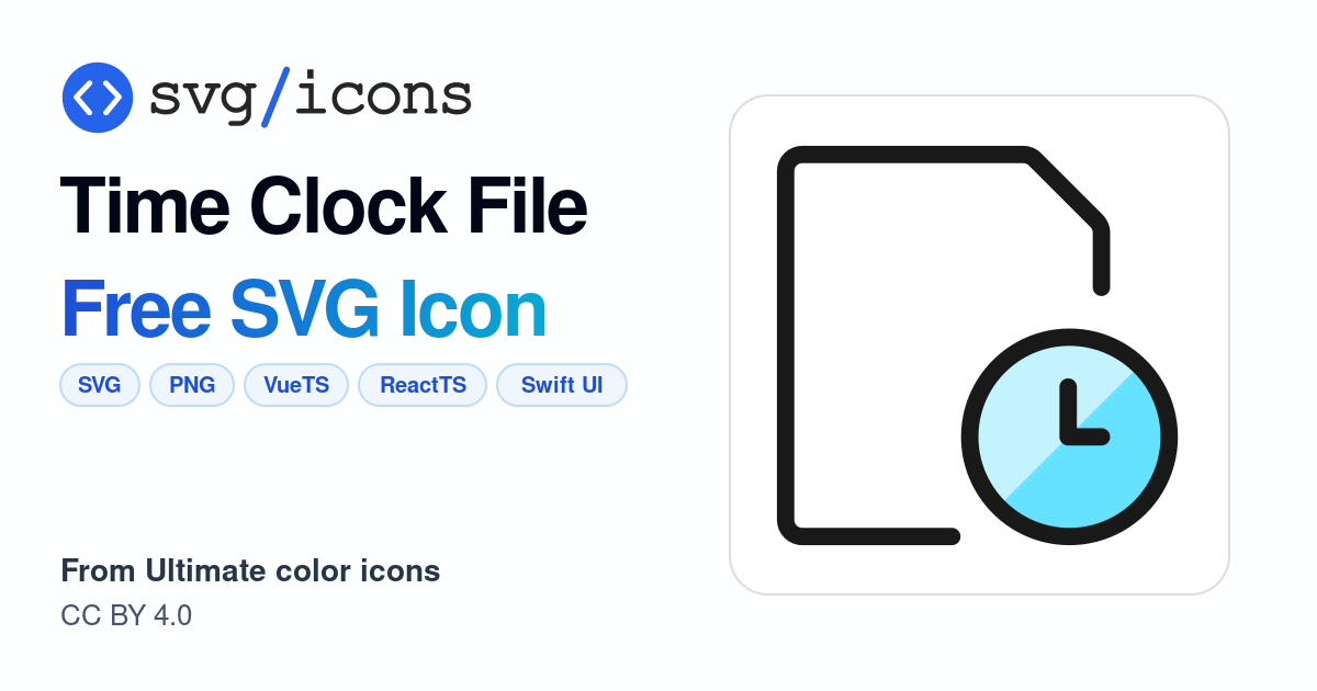 Time-clock-file SVG Icon - Free Time-clock-file PNG & SVG Download