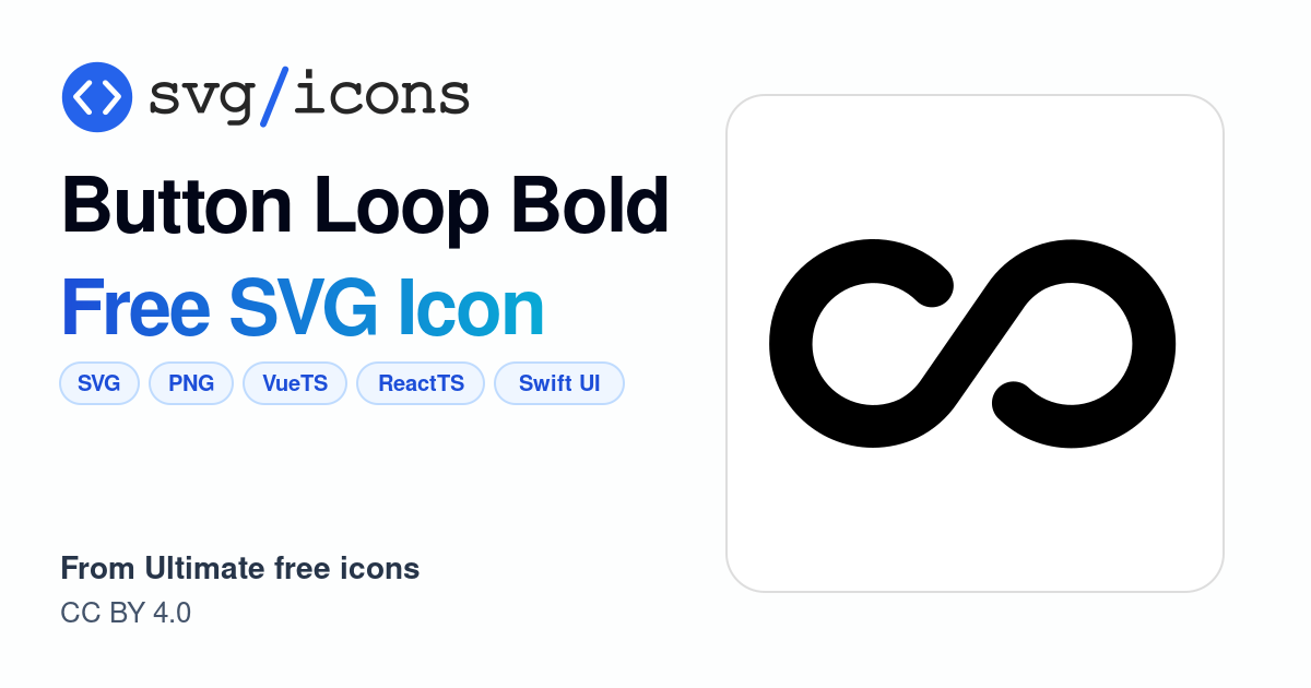 Button-loop-bold SVG Icon - Free Button-loop-bold PNG & SVG Download