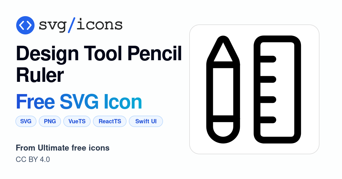 Design-tool-pencil-ruler SVG Icon - Free Design-tool-pencil-ruler PNG ...