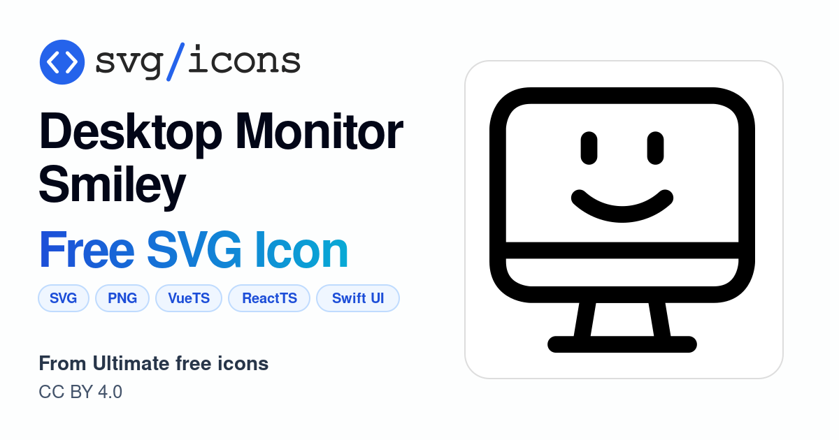 Desktop-monitor-smiley SVG Icon - Free Desktop-monitor-smiley PNG & SVG ...