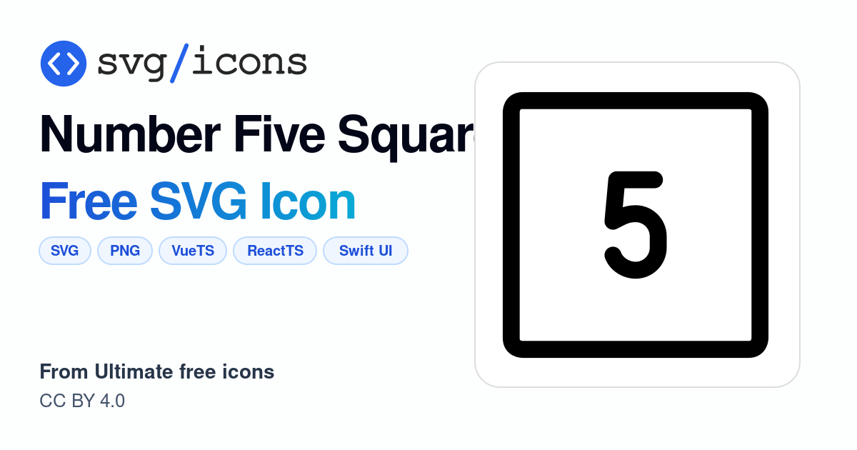 Number-five-square SVG Icon - Free Number-five-square PNG & SVG Download