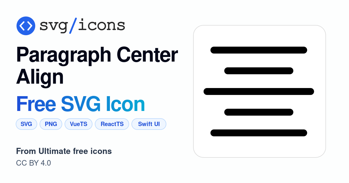 Paragraph-center-align SVG Icon - Free Paragraph-center-align PNG & SVG ...