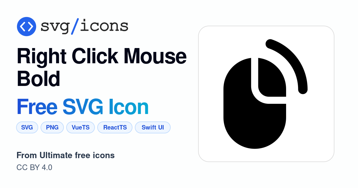 Right-click-mouse-bold SVG Icon - Free Right-click-mouse-bold PNG & SVG ...