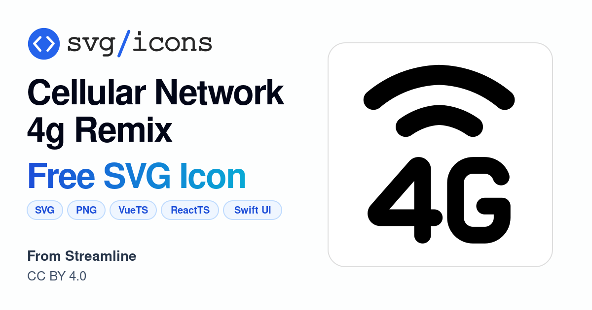 Cellular-network-4g-remix SVG Icon - Free Cellular-network-4g-remix PNG ...