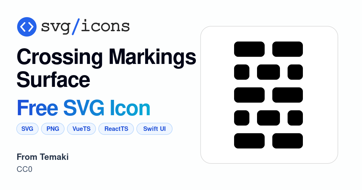 Crossing-markings-surface SVG Icon - Free Crossing-markings-surface PNG ...