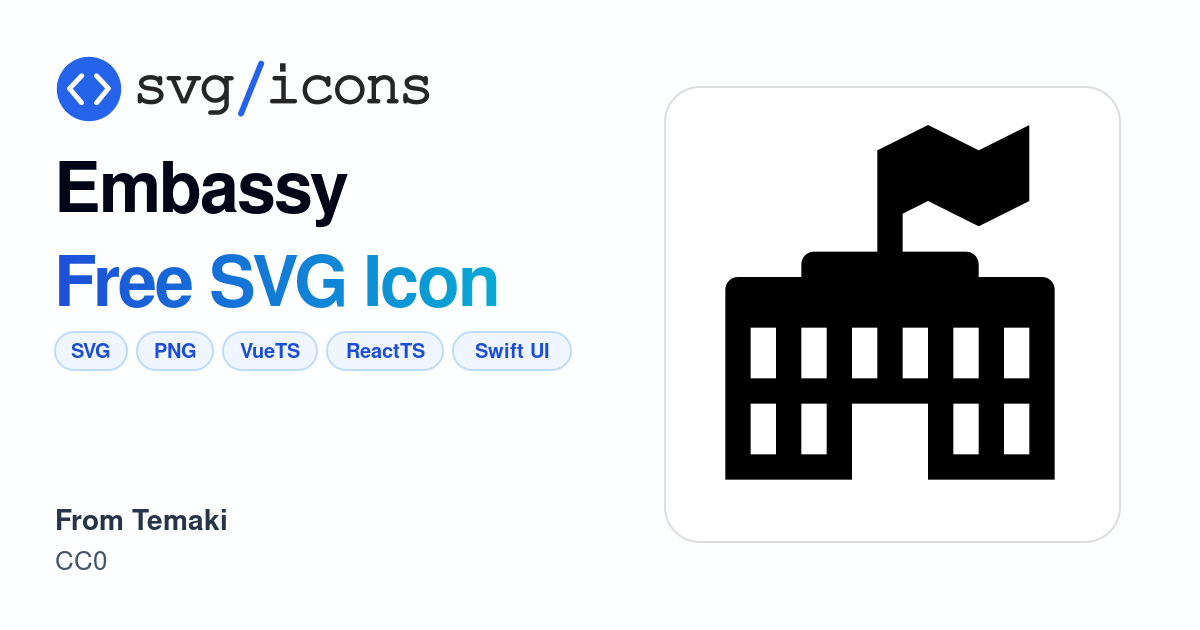 Embassy SVG Icon - Free Embassy PNG & SVG Download