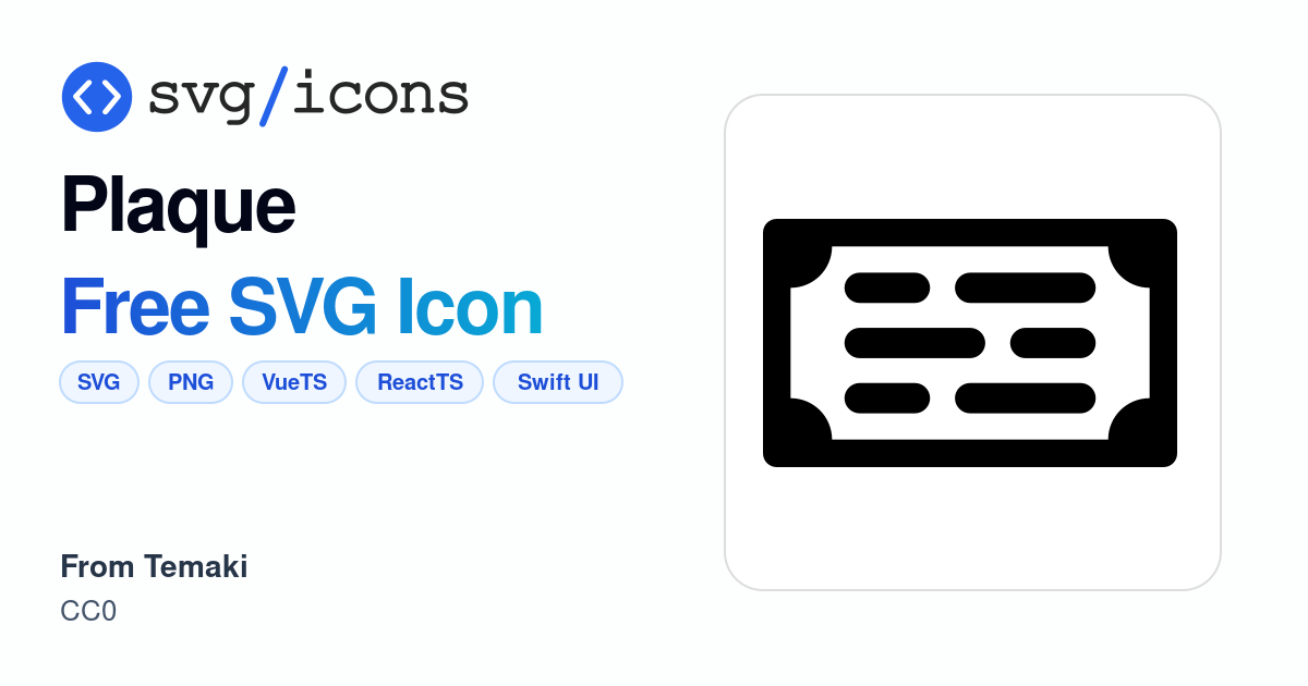 Plaque SVG Icon - Free Plaque PNG & SVG Download