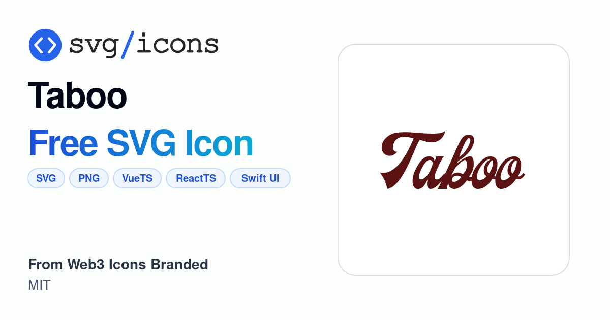 Taboo SVG Icon - Free Taboo PNG & SVG Download