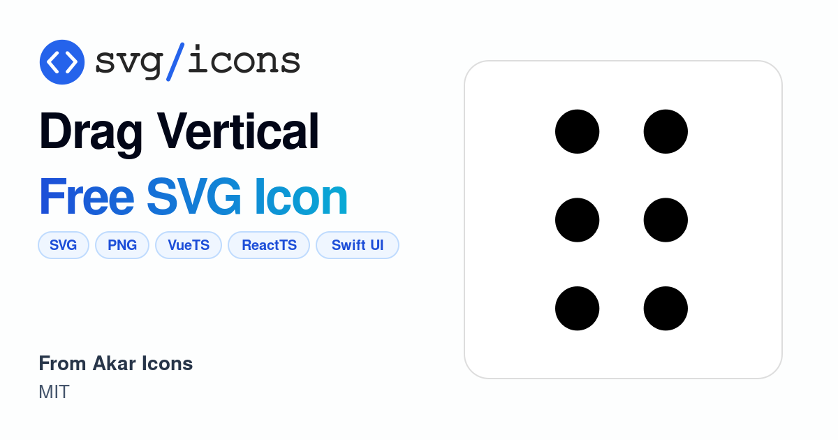 Drag-vertical SVG Icon - Free Drag-vertical PNG & SVG Download