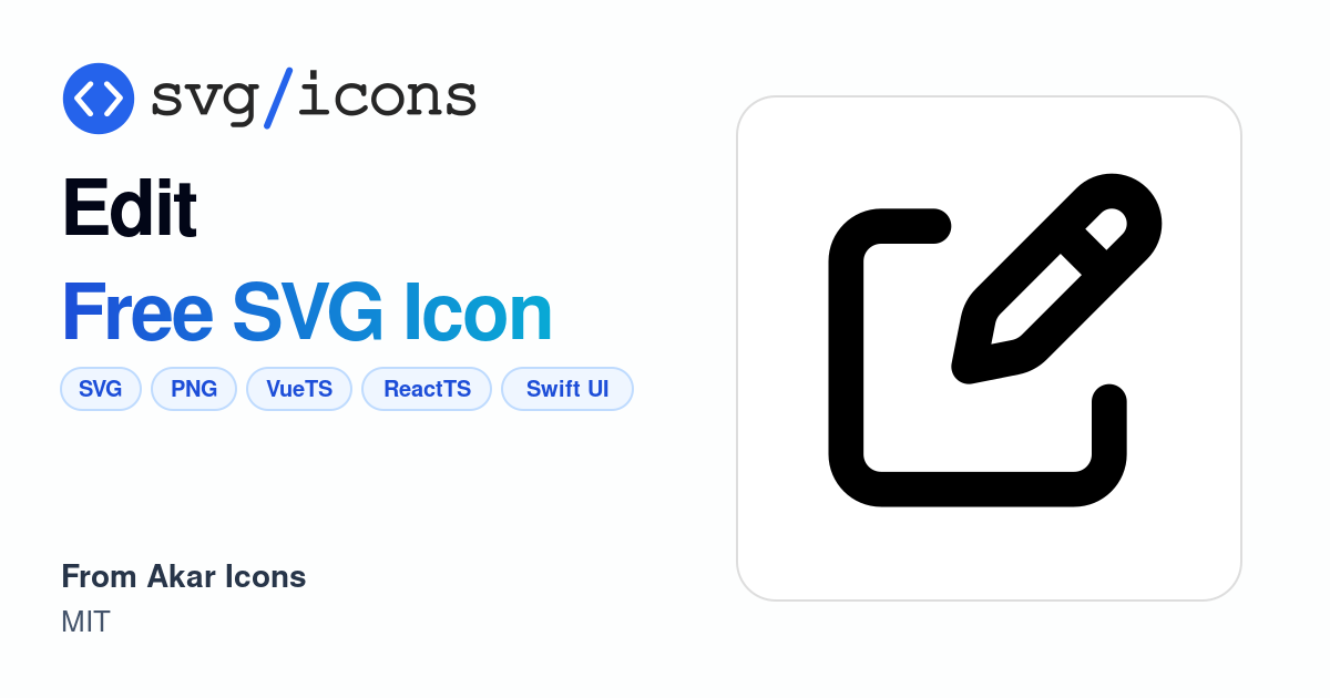 Edit SVG Icon - Free Edit PNG & SVG Download