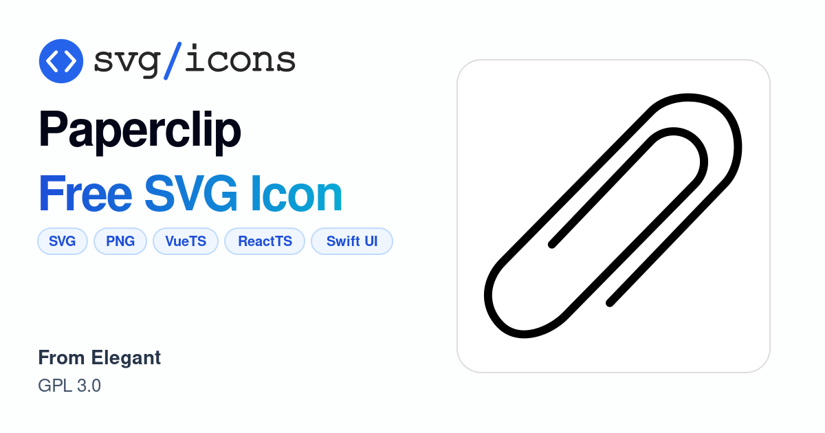 Paperclip SVG Icon - Free Paperclip PNG & SVG Download
