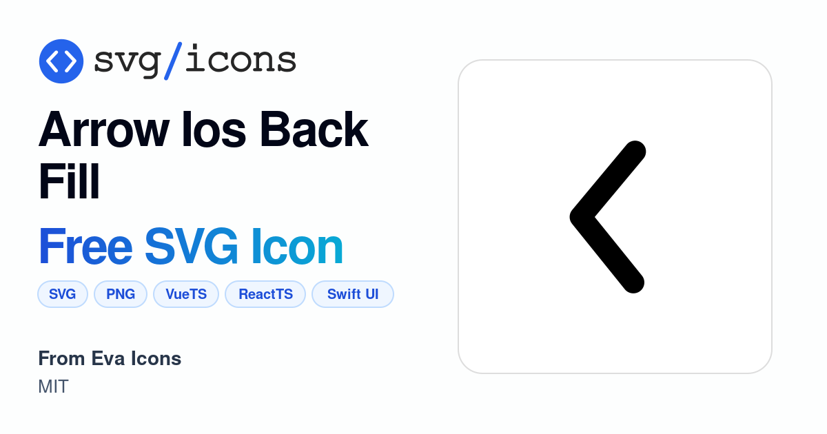 Arrow-ios-back-fill SVG Icon - Free Arrow-ios-back-fill PNG & SVG Download