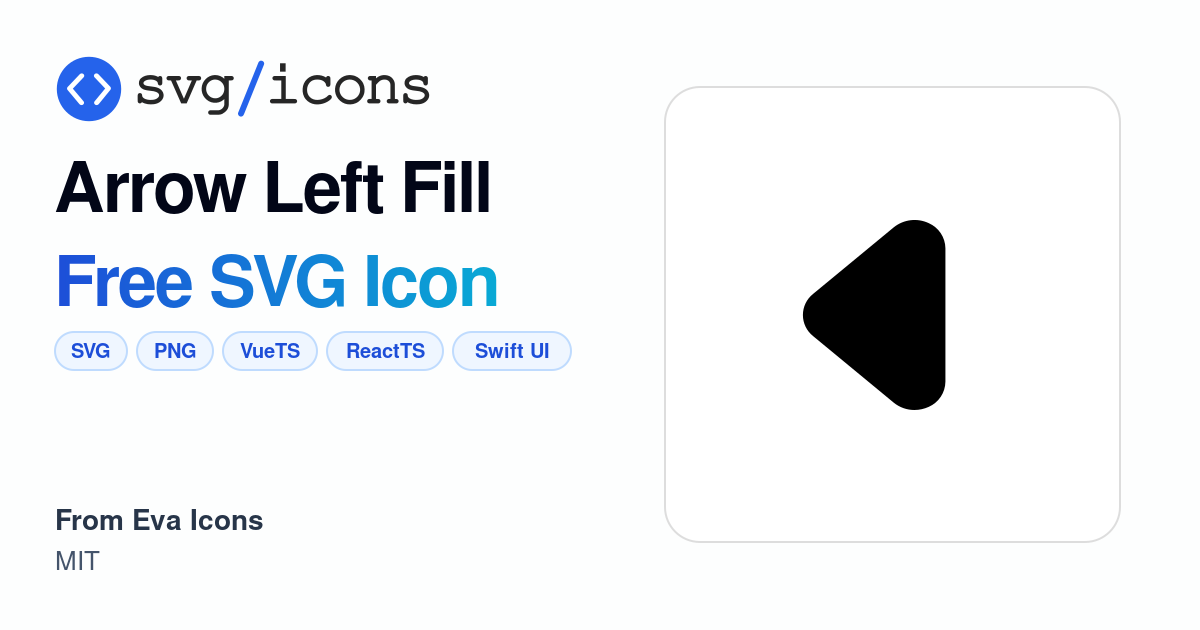 Arrow-left-fill SVG Icon - Free Arrow-left-fill PNG & SVG Download