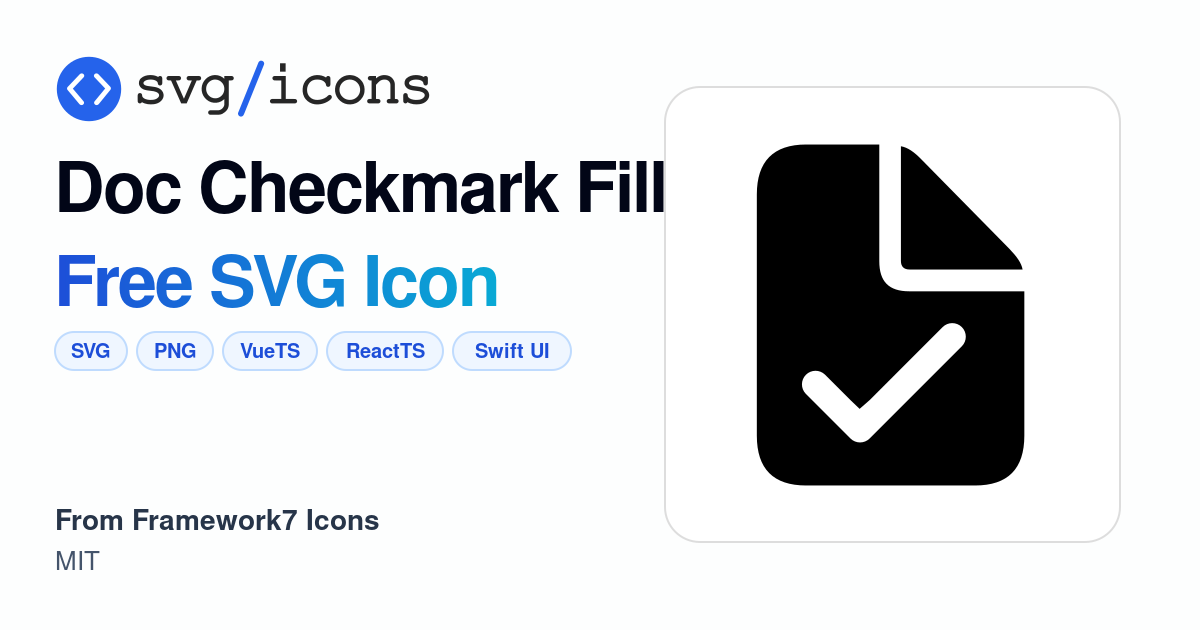 Doc-checkmark-fill SVG Icon - Free Doc-checkmark-fill PNG & SVG Download