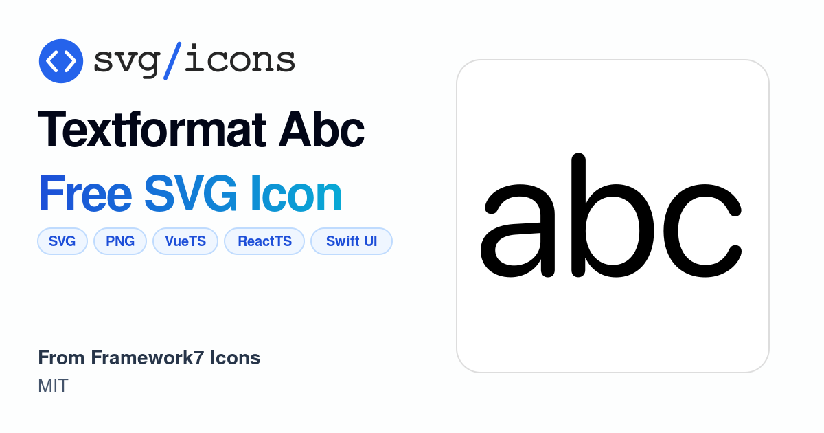 Textformat-abc SVG Icon - Free Textformat-abc PNG & SVG Download