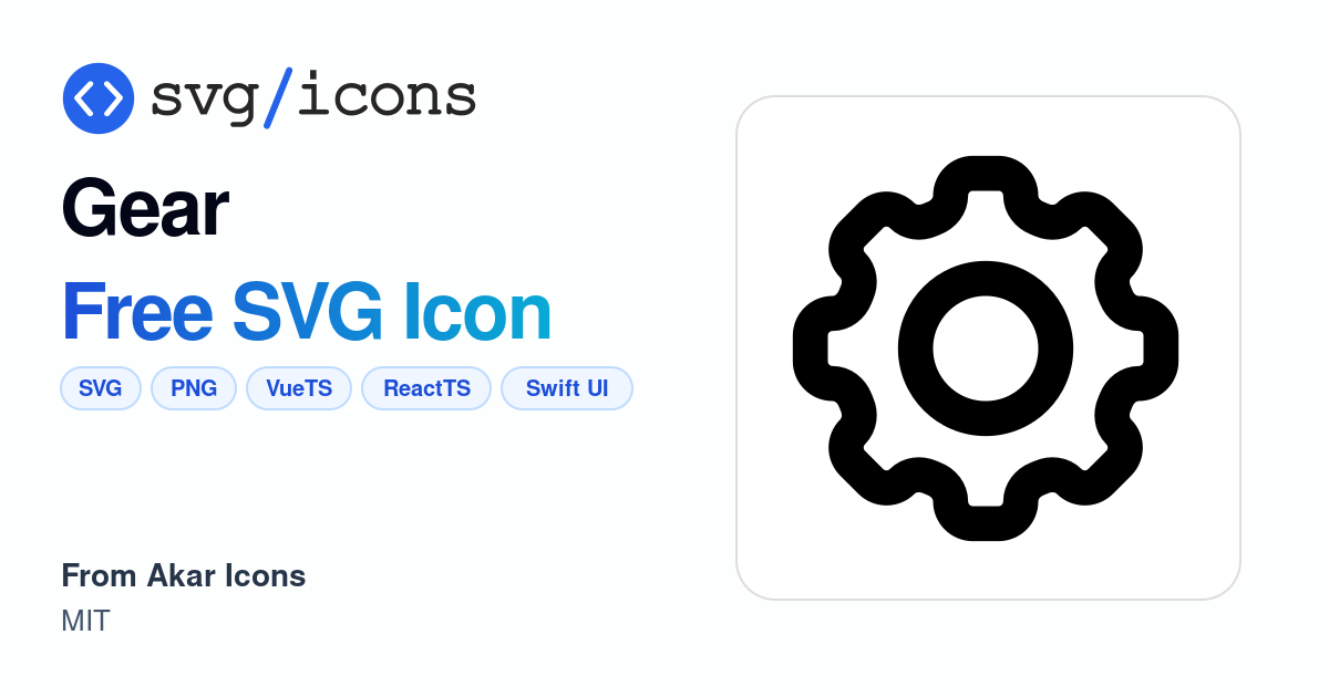 Gear SVG Icon - Free Gear PNG & SVG Download