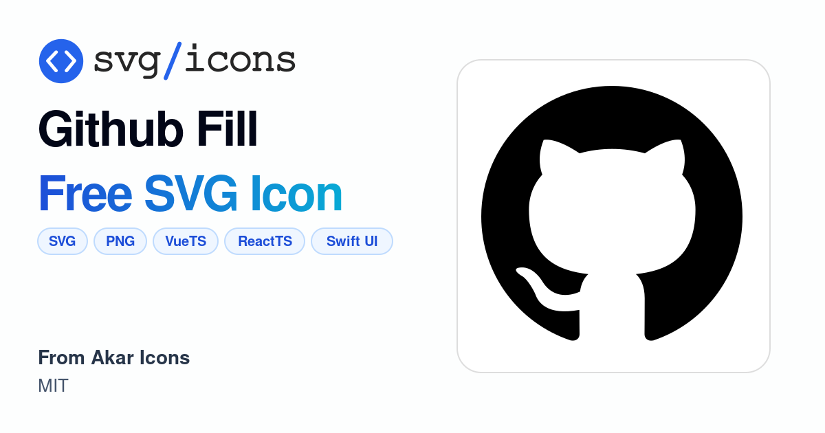 Github-fill SVG Icon - Free Github-fill PNG & SVG Download