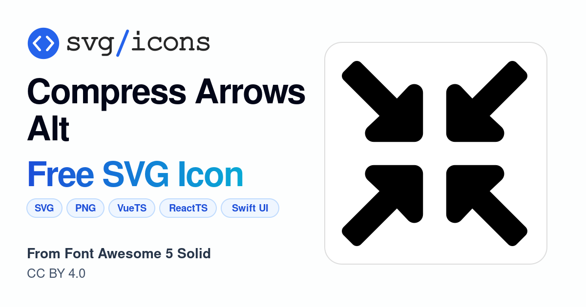 Compress-arrows-alt SVG Icon - Free Compress-arrows-alt PNG & SVG Download