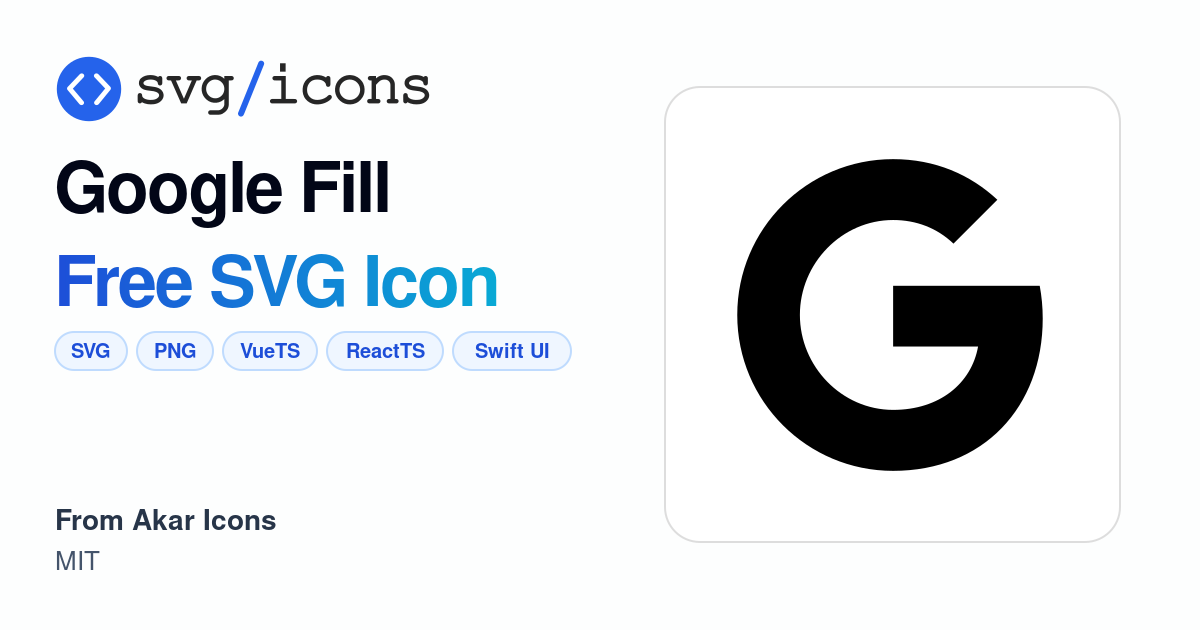 Google-fill SVG Icon - Free Google-fill PNG & SVG Download