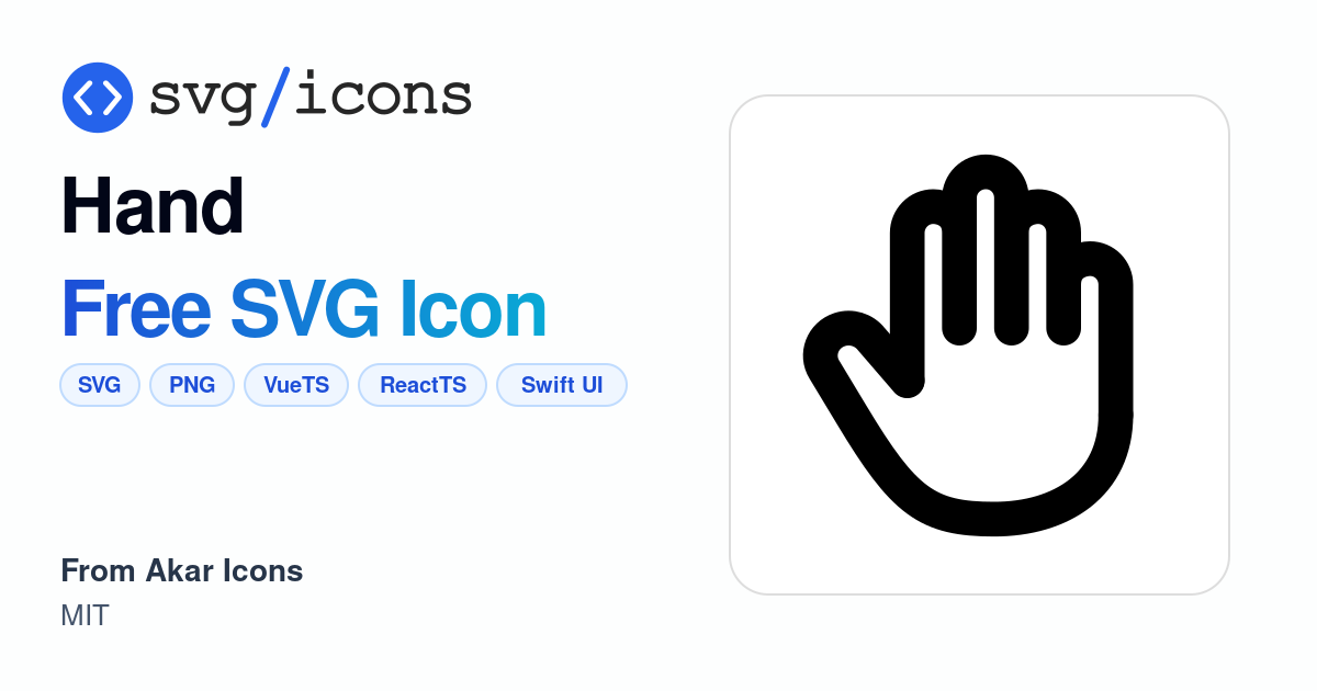 Hand SVG Icon - Free Hand PNG & SVG Download