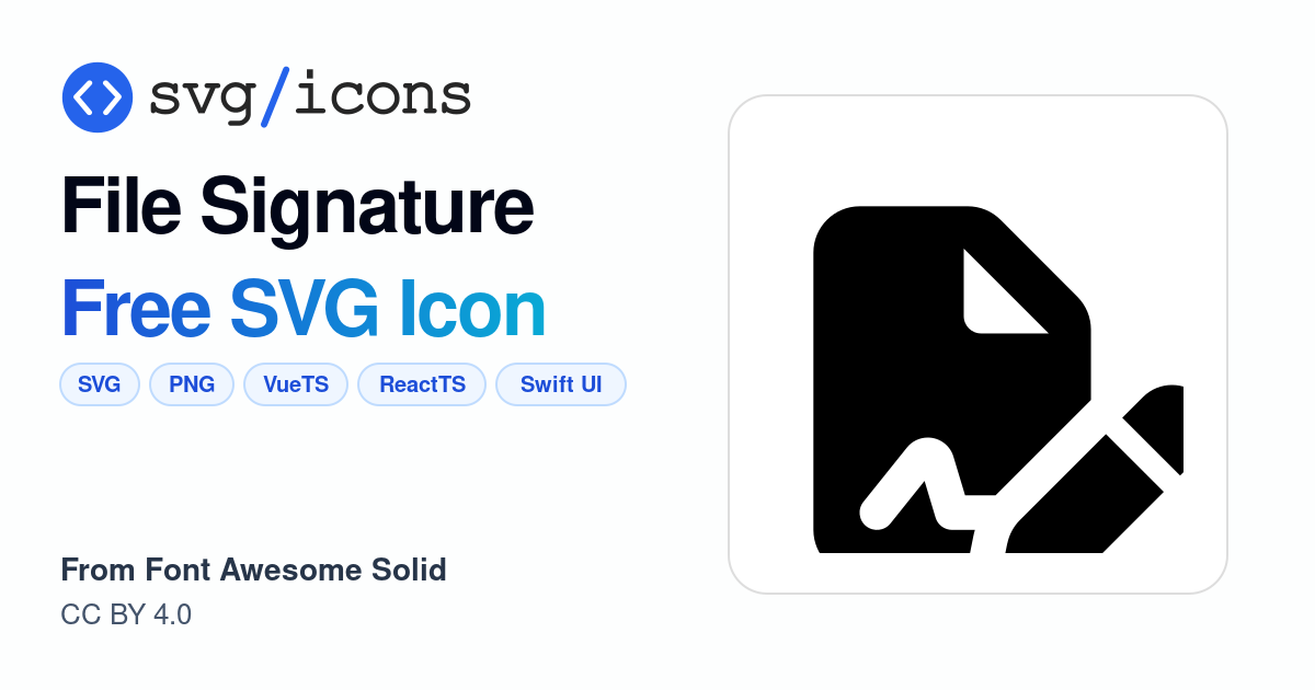 File-signature SVG Icon - Free File-signature PNG & SVG Download