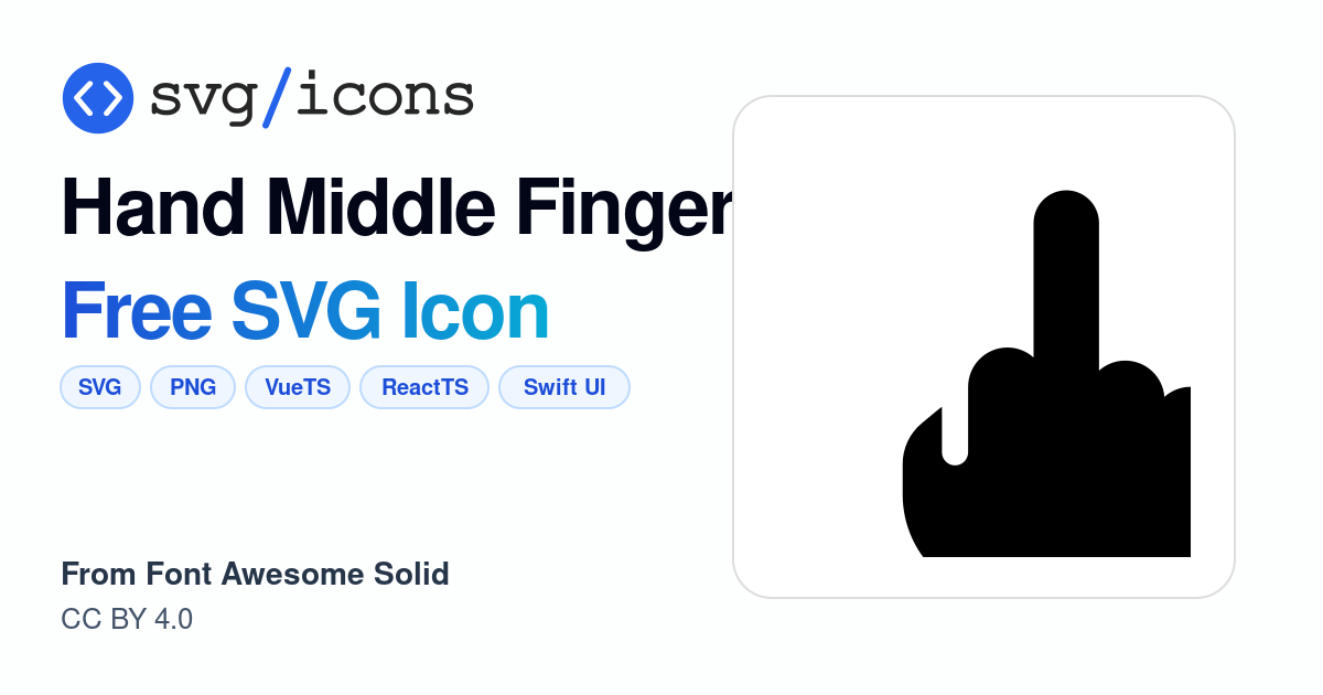 Hand-middle-finger SVG Icon - Free Hand-middle-finger PNG & SVG Download