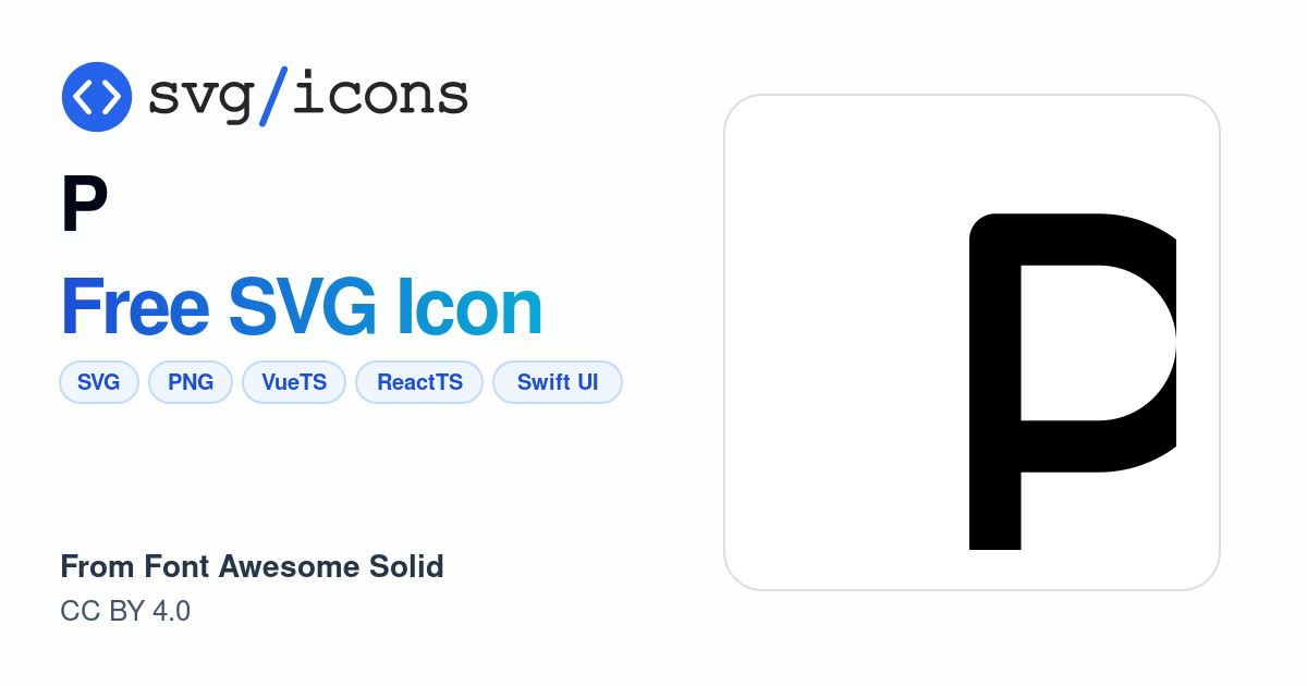 P SVG Icon - Free P PNG & SVG Download